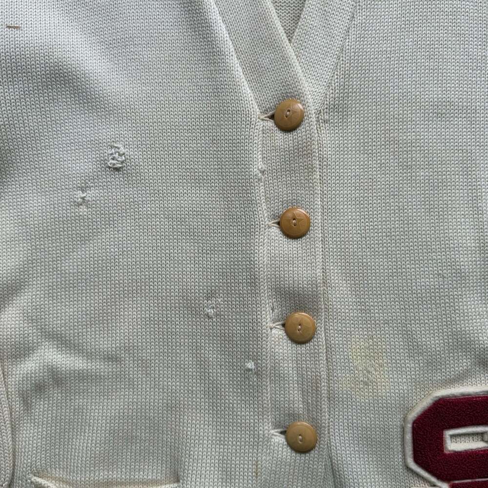 Vintage 1950s Jonesknit All Star Award Reeder Wool Varsity Cardigan Sweater - Picture 4 of 8